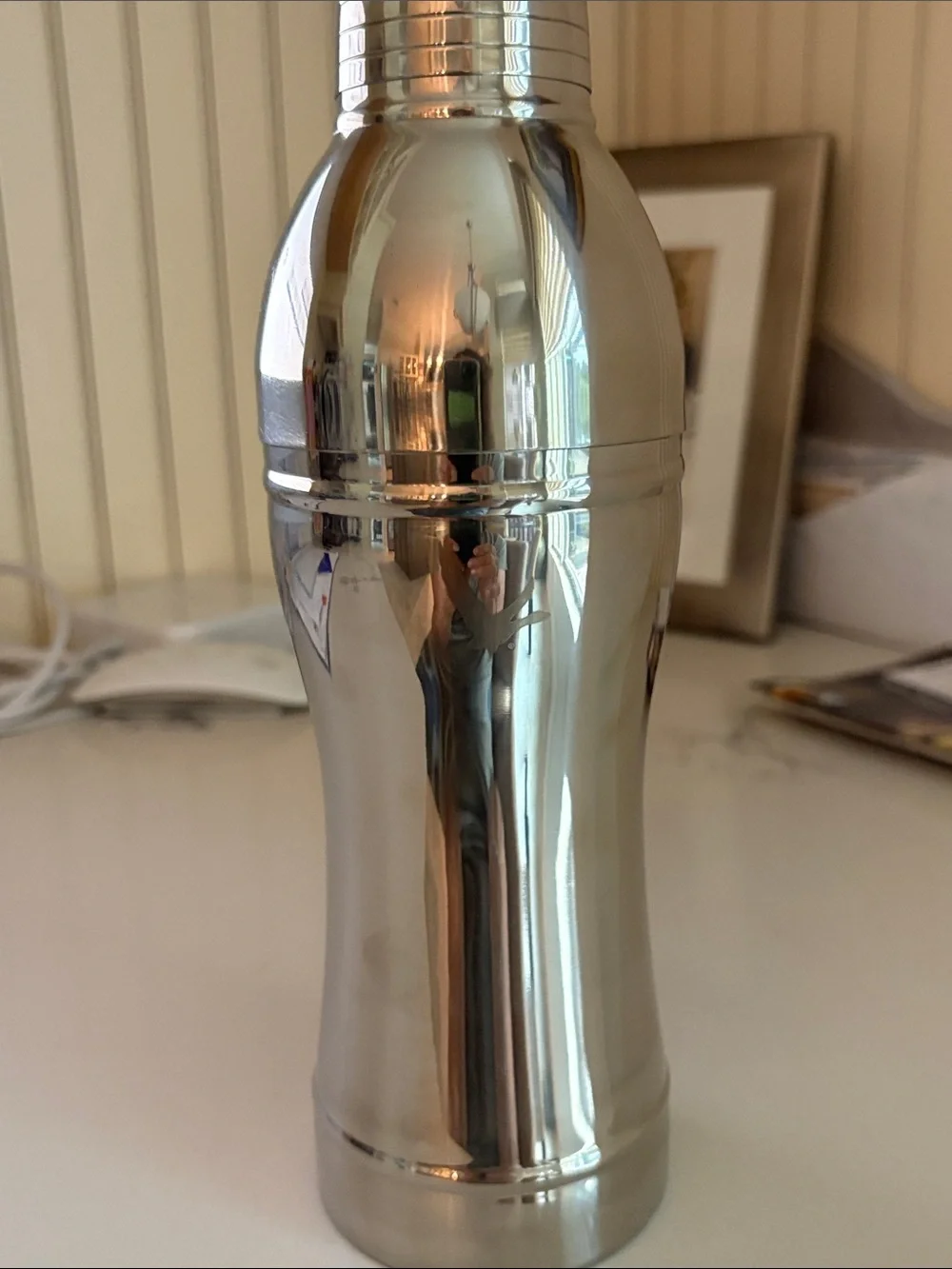 Grey Goose Etched cocktail shaker, new.